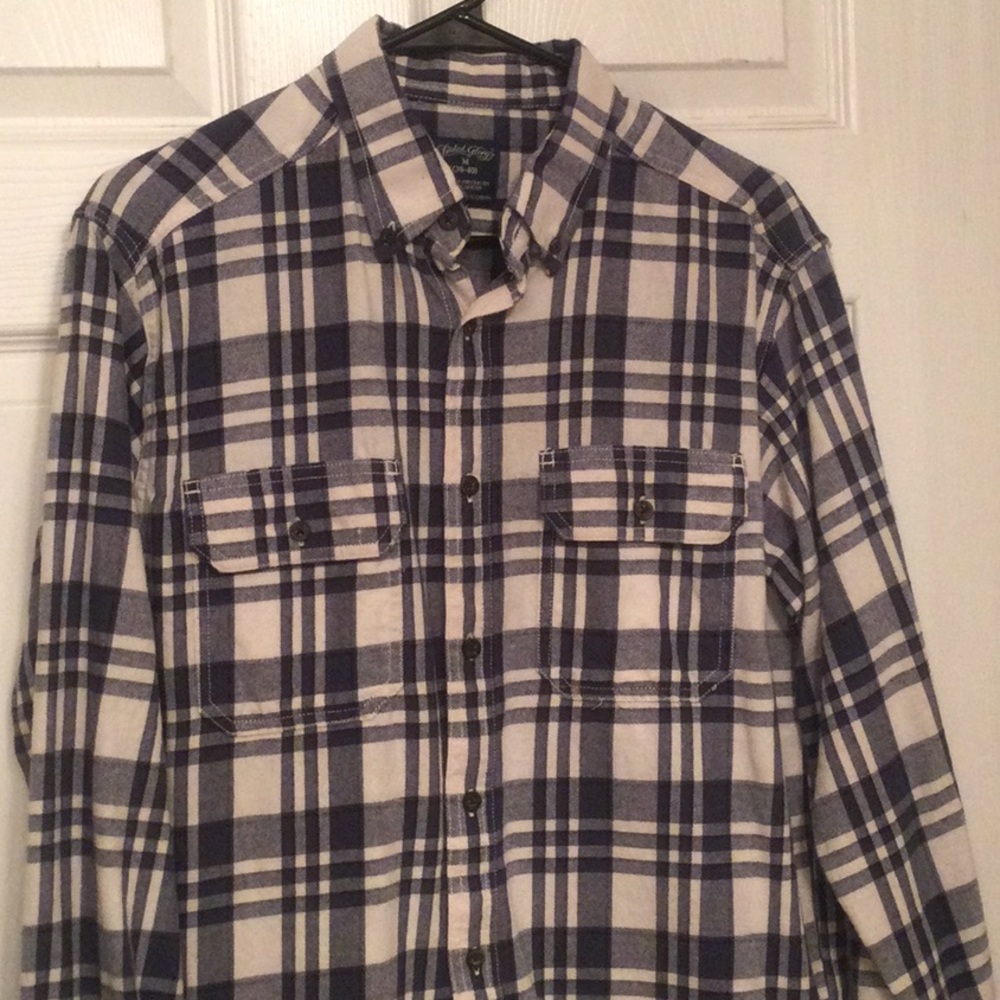 Selling a medium faded glory blue stripe shirt